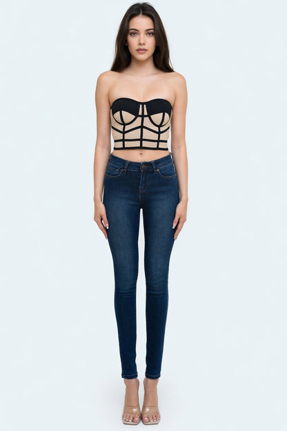 Contour Illusion Bandage Corset Top
