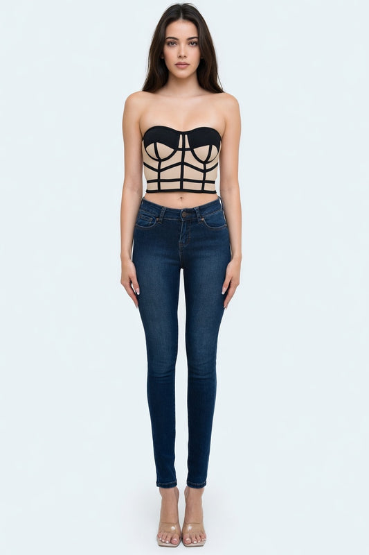 Contour Illusion Bandage Corset Top