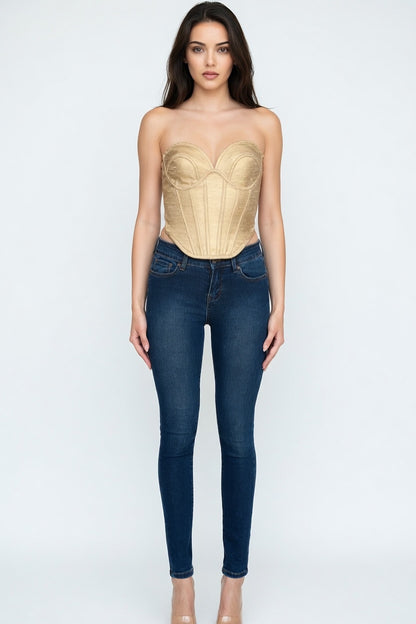 Chrome Venus Sculpt Bandage Corset Top