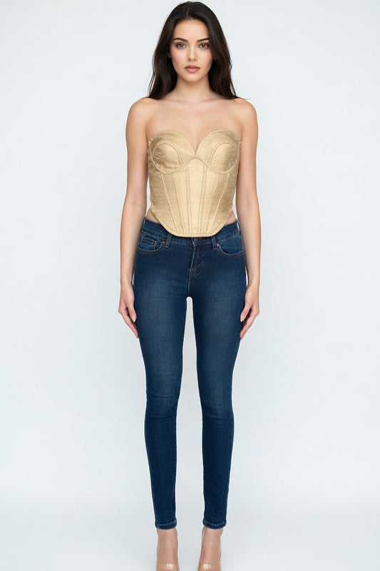 Chrome Venus Sculpt Bandage Corset Top