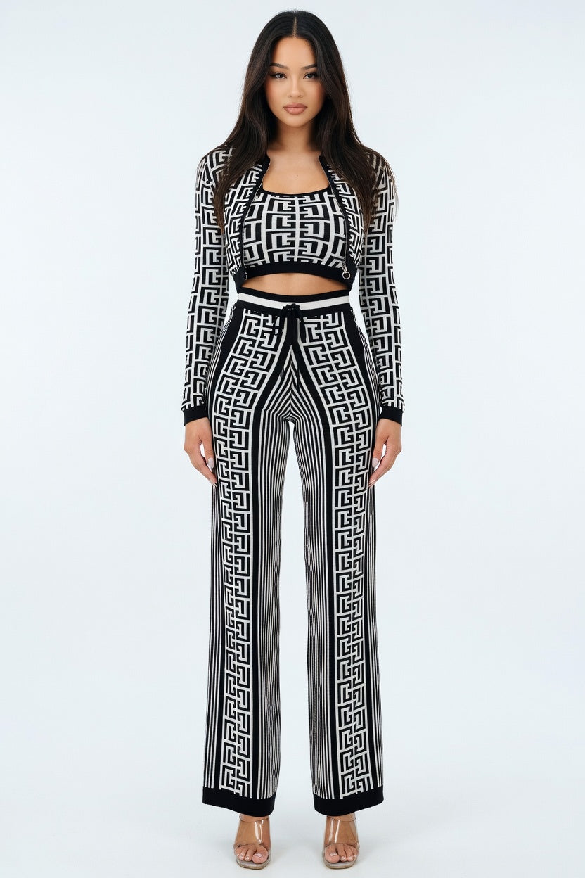 Riviera Maze Knit Pant Set