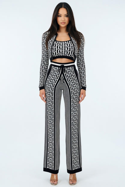Riviera Maze Knit Pant Set