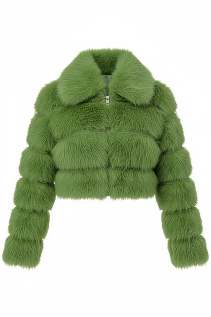 Envy Cropped Faux Fur Jacket